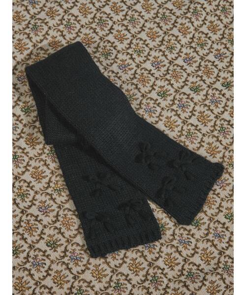 merry jenny（メリージェニー）の「ribbon narrowマフラー　/　リボンナローマフラー（マフラー・レディース・ブラック/グレー/アイボリー・FREE）」の7枚目の写真