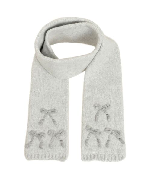 merry jenny（メリージェニー）の「ribbon narrowマフラー　/　リボンナローマフラー（マフラー・レディース・ブラック/グレー/アイボリー・FREE）」の11枚目の写真