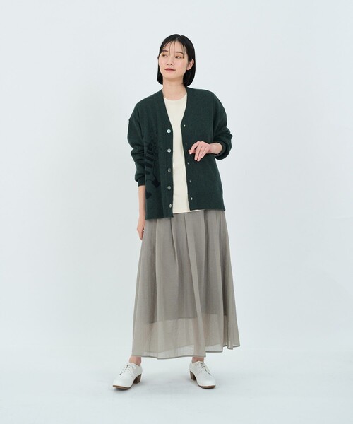 LOISIR(ロワズィール)の「【アーティストコラボ】LOISIR×TORANEKOBONBONインターシャニットカーディガン(カーディガン/ボレロ・レディース・ブラック/グリーン・FREE)」の16枚目の写真