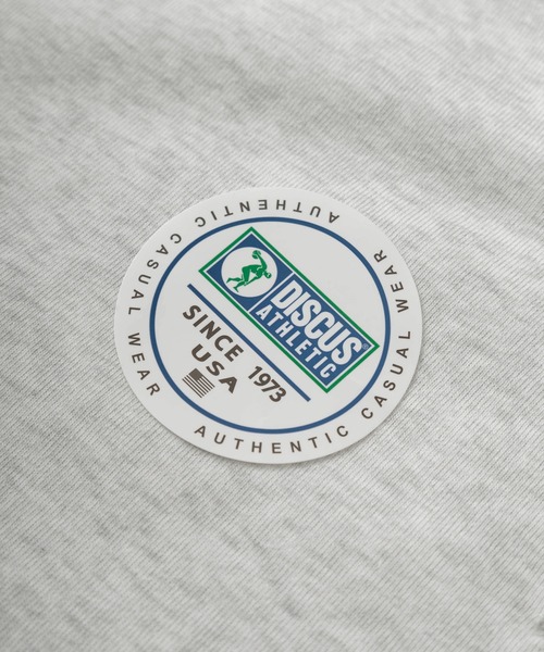DISCUS ディスカス ワッペン ビッグロゴ デザインスウェット グレー M DISCUS ATHLETIC⁄ディスカス アスレチック グラフィックロゴプリント