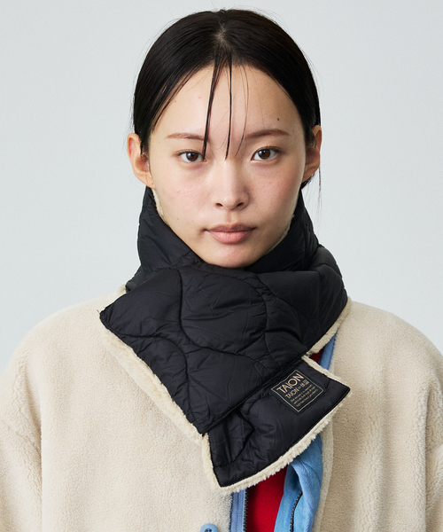 TAION（タイオン）の「【WEB限定】TAION/タイオン リバーシブル ダウンマフラー-ソフトシェルR201ALSML-1SOFT SHELL（マフラー・メンズ・カーキ/グリーン系その他/ダークネイビー/ブラック/グリーン系その他2/グリーン系その他3/ブルー系その他/ブラック系その他・フリー）」の3枚目の写真