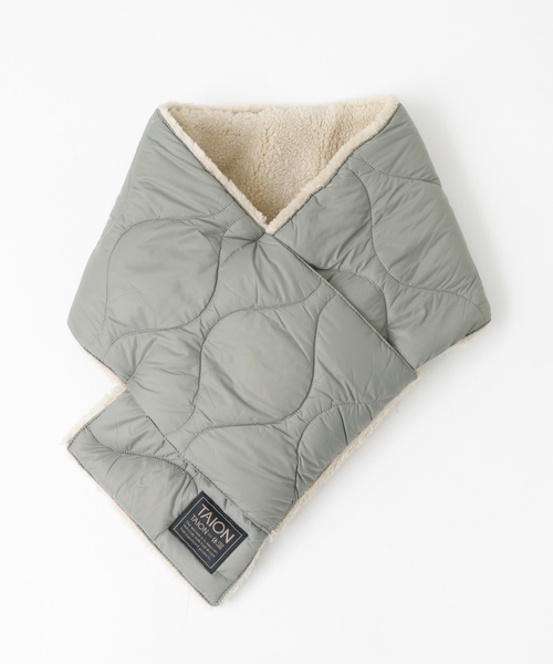 TAION（タイオン）の「【WEB限定】TAION/タイオン リバーシブル ダウンマフラー-ソフトシェルR201ALSML-1SOFT SHELL（マフラー・メンズ・カーキ/グリーン系その他/ダークネイビー/ブラック/グリーン系その他2/グリーン系その他3/ブルー系その他/ブラック系その他・フリー）」の10枚目の写真