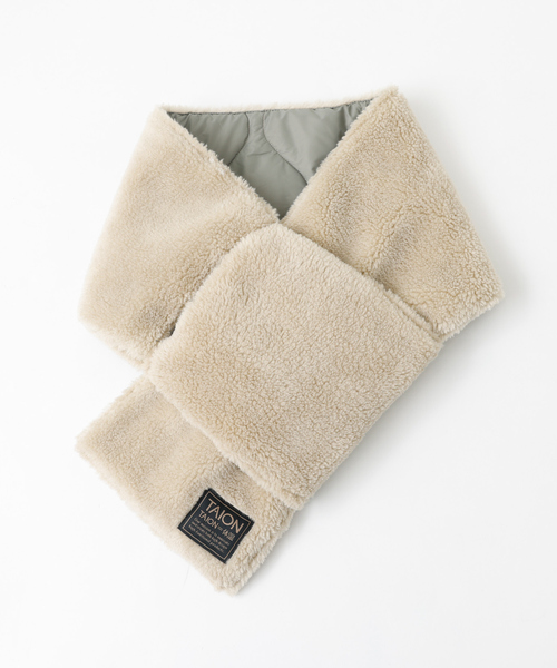 TAION（タイオン）の「【WEB限定】TAION/タイオン リバーシブル ダウンマフラー-ソフトシェルR201ALSML-1SOFT SHELL（マフラー・メンズ・カーキ/グリーン系その他/ダークネイビー/ブラック/グリーン系その他2/グリーン系その他3/ブルー系その他/ブラック系その他・フリー）」の11枚目の写真