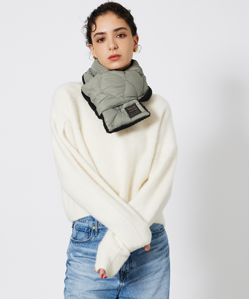 TAION（タイオン）の「【WEB限定】TAION/タイオン リバーシブル ダウンマフラー-ソフトシェルR201ALSML-1SOFT SHELL（マフラー・メンズ・カーキ/グリーン系その他/ダークネイビー/ブラック/グリーン系その他2/グリーン系その他3/ブルー系その他/ブラック系その他・フリー）」の14枚目の写真