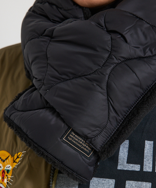 TAION（タイオン）の「【WEB限定】TAION/タイオン リバーシブル ダウンマフラー-ソフトシェルR201ALSML-1SOFT SHELL（マフラー・メンズ・カーキ/グリーン系その他/ダークネイビー/ブラック/グリーン系その他2/グリーン系その他3/ブルー系その他/ブラック系その他・フリー）」の22枚目の写真