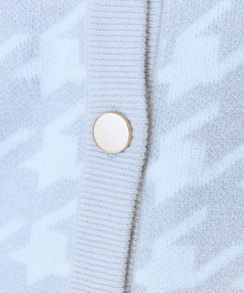 marun（マルン）の「＜大きいサイズ＞ ラメニット千鳥格子柄カーディガン marun（カーディガン/ボレロ・レディース・ピンク/グレー・5L/4L/3L/LL/L）」の16枚目の写真