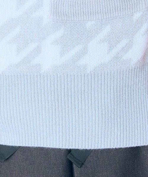 marun（マルン）の「＜大きいサイズ＞ ラメニット千鳥格子柄カーディガン marun（カーディガン/ボレロ・レディース・ピンク/グレー・5L/4L/3L/LL/L）」の21枚目の写真