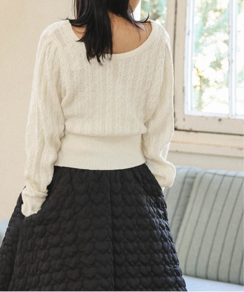 Lajour(ラジュール)の「日本製 前後2wayメタルバーニットトップス(ニット/セーター・レディース・ブラック/グレー/アイボリー・フリー)」の10枚目の写真