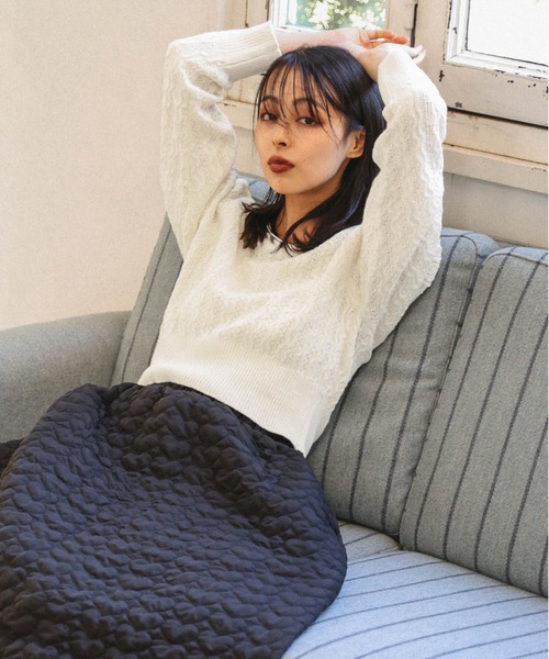 Lajour(ラジュール)の「日本製 前後2wayメタルバーニットトップス(ニット/セーター・レディース・ブラック/グレー/アイボリー・フリー)」の17枚目の写真