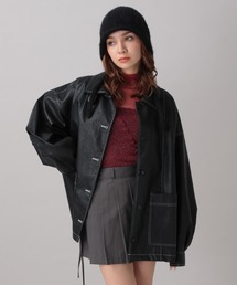 FOREVER 21 | 【2024FW】フェイクレザーカバーオール(ブルゾン)