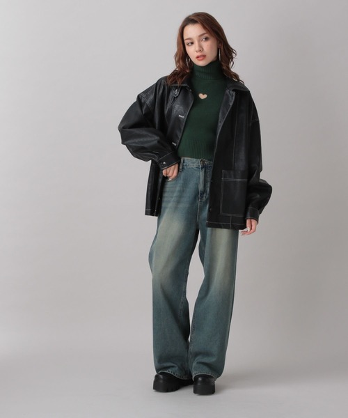 FOREVER 21（フォーエバー トゥエンティーワン）の「【2024FW】フェイクレザーカバーオール（ブルゾン・レディース・ブラック・FREE）」の19枚目の写真