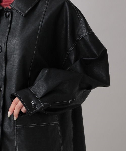 FOREVER 21（フォーエバー トゥエンティーワン）の「【2024FW】フェイクレザーカバーオール（ブルゾン・レディース・ブラック・FREE）」の13枚目の写真