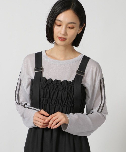 LAKOLE（ラコレ）の「袖ラインプリント長袖T / 148204（Tシャツ/カットソー・レディース・オフホワイト/ブラック/その他1・FREE）」の3枚目の写真