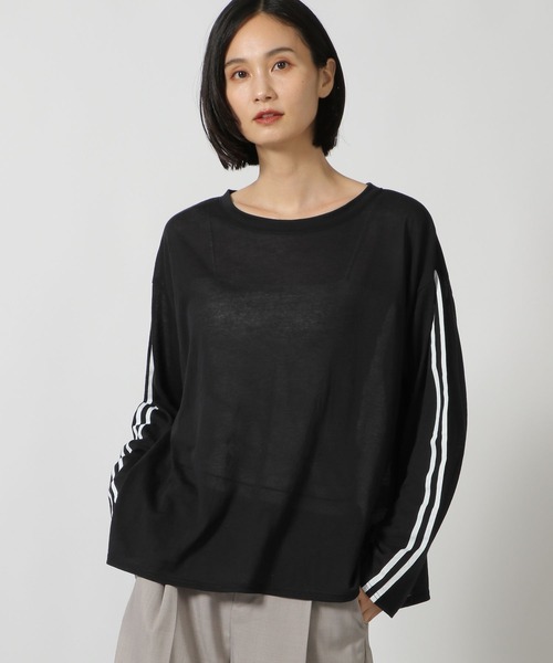 LAKOLE（ラコレ）の「袖ラインプリント長袖T / 148204（Tシャツ/カットソー・レディース・オフホワイト/ブラック/その他1・FREE）」の2枚目の写真