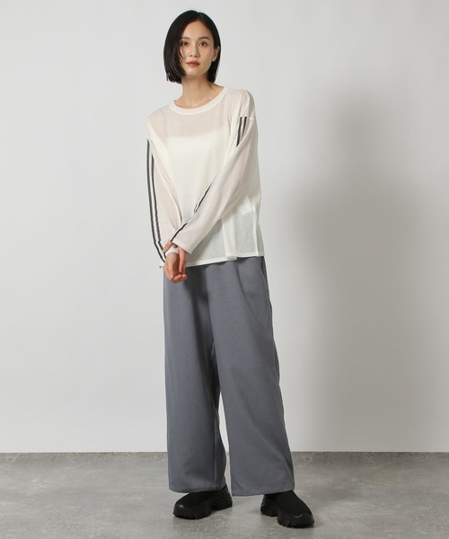 LAKOLE（ラコレ）の「袖ラインプリント長袖T / 148204（Tシャツ/カットソー・レディース・オフホワイト/ブラック/その他1・FREE）」の7枚目の写真