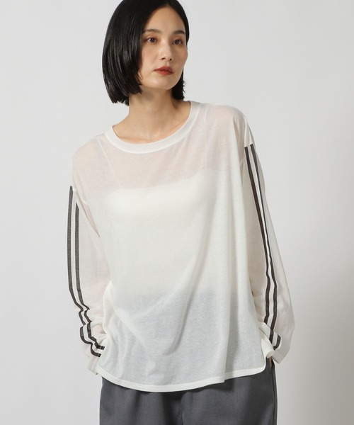 LAKOLE（ラコレ）の「袖ラインプリント長袖T / 148204（Tシャツ/カットソー・レディース・オフホワイト/ブラック/その他1・FREE）」の8枚目の写真