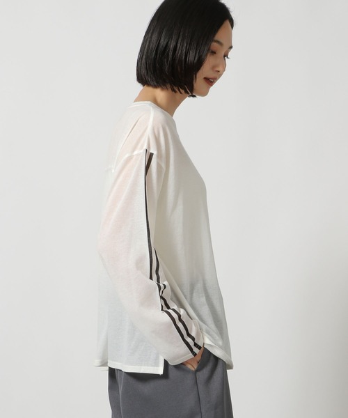 LAKOLE（ラコレ）の「袖ラインプリント長袖T / 148204（Tシャツ/カットソー・レディース・オフホワイト/ブラック/その他1・FREE）」の10枚目の写真