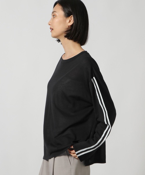 LAKOLE（ラコレ）の「袖ラインプリント長袖T / 148204（Tシャツ/カットソー・レディース・オフホワイト/ブラック/その他1・FREE）」の12枚目の写真