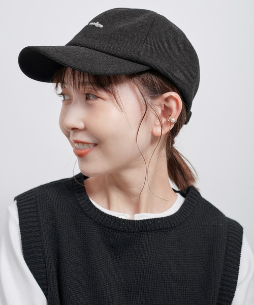 ROPE' PICNIC（ロペピクニック）の「ラバーロゴ起毛ツイルキャップ/リンクコーデ（キャップ・レディース・ベージュ/チャコールグレー/ダークグリーン・FREE）」の2枚目の写真