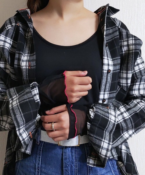 チュールドッキングウォームインナー（Tシャツ/カットソー）｜Q（キュー）