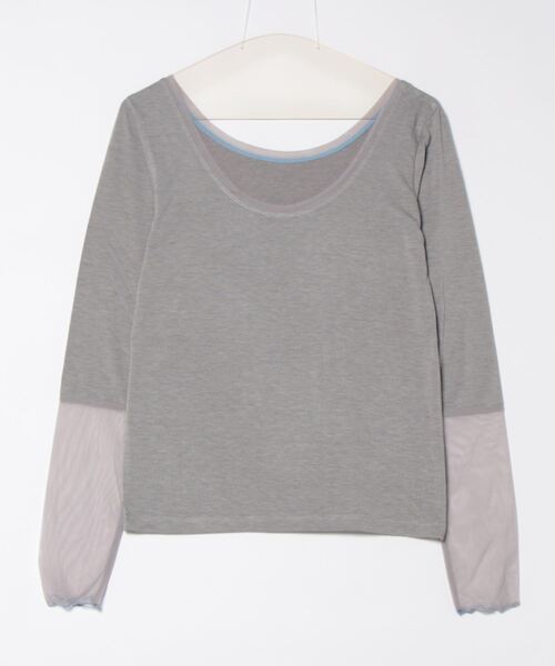 Q（キュー）の「チュールドッキングウォームインナー（Tシャツ/カットソー・レディース・チャコールグレー/ホワイト/ライトグレー/ブラック/ライトブルー/グレー・MEDIUM）」の19枚目の写真