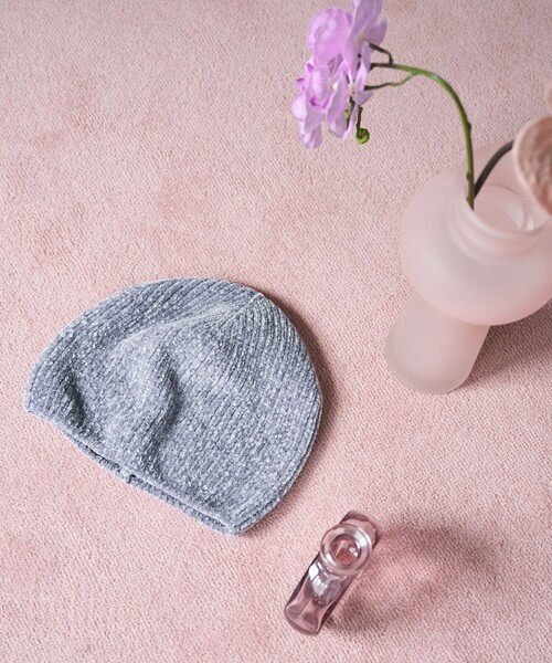 FREAK'S STORE（フリークスストア）の「限定展開　ラメ モール ニット帽（ニットキャップ/ビーニー・レディース・オフホワイト/グレー/ブラック・ONE SIZE）」の3枚目の写真