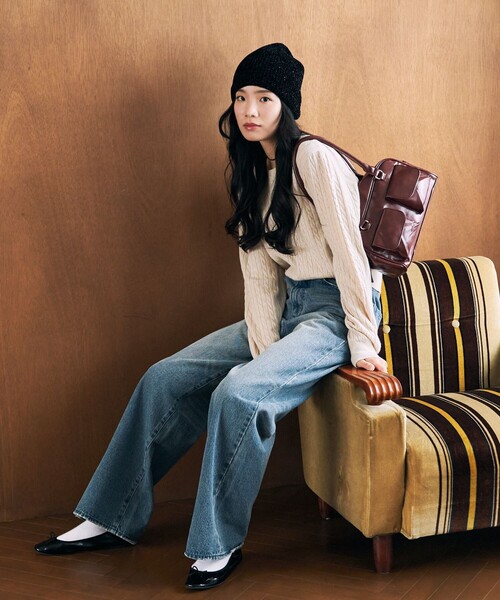 FREAK'S STORE（フリークスストア）の「限定展開　ラメ モール ニット帽（ニットキャップ/ビーニー・レディース・オフホワイト/グレー/ブラック・ONE SIZE）」の8枚目の写真