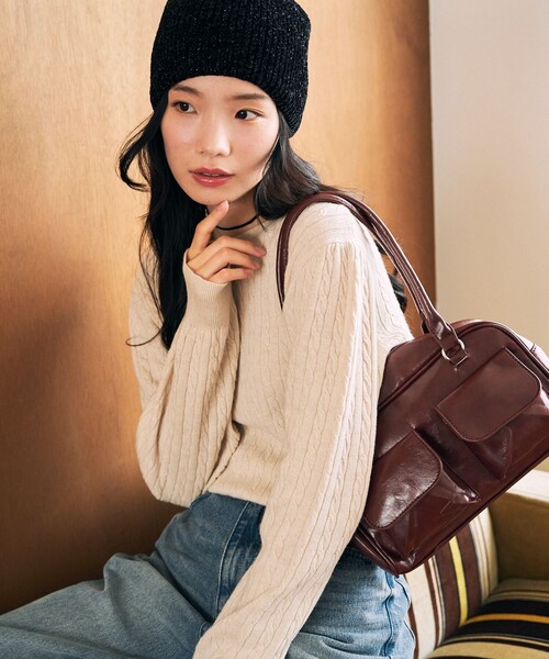 FREAK'S STORE（フリークスストア）の「限定展開　ラメ モール ニット帽（ニットキャップ/ビーニー・レディース・オフホワイト/グレー/ブラック・ONE SIZE）」の9枚目の写真