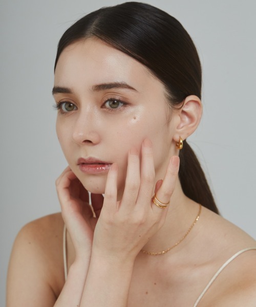 ciite' surgical stainless(シーテサージカルステンレス)の「【 金属アレルギー対応 】 ハーフエタニティ ビジューダブルリング サージカルステンレス(リング・レディース・シルバー/ゴールド/ピンクゴールド・13号/15号/11号/9号)」の13枚目の写真