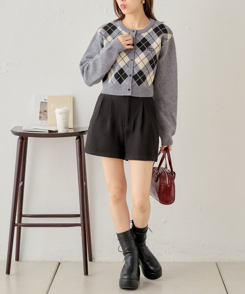 Chico（チコ）の「アーガイル刺繍カーディガン（カーディガン/ボレロ