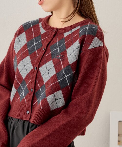 新作新品♥️【USAGI ONLINE限定】アーガイルチェックカーディガン USAGI ONLINE限定】アーガイルチェックカーディガン（カーディガン