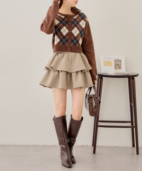 Chico(チコ)の「アーガイル刺繍カーディガン(カーディガン/ボレロ・レディース・ブラウン/レッド/グレー/アイボリー・FREE)」の20枚目の写真