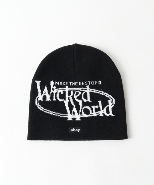 OBEY(オベイ)の「OBEY / オベイ WICKED WORLD BEANIE(ハット・メンズ・ブラック/ブルー・FREE)」の2枚目の写真