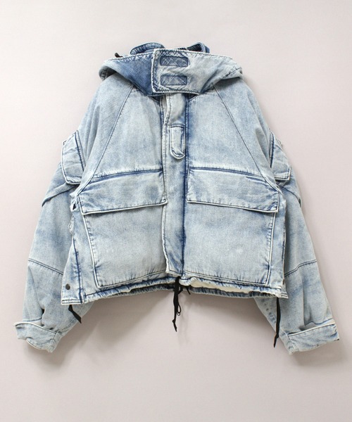 RNA（アールエヌエー）の「J2128 ボールパディングショートジャケット（ブルゾン・レディース・レオパード/ケミカルウォッシュ・MEDIUM）」の7枚目の写真