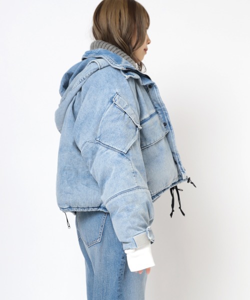 RNA（アールエヌエー）の「J2128 ボールパディングショートジャケット（ブルゾン・レディース・レオパード/ケミカルウォッシュ・MEDIUM）」の11枚目の写真