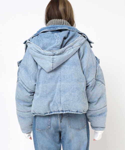 RNA（アールエヌエー）の「J2128 ボールパディングショートジャケット（ブルゾン・レディース・レオパード/ケミカルウォッシュ・MEDIUM）」の12枚目の写真