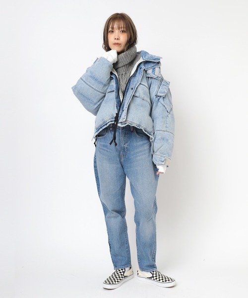 RNA（アールエヌエー）の「J2128 ボールパディングショートジャケット（ブルゾン・レディース・レオパード/ケミカルウォッシュ・MEDIUM）」の13枚目の写真