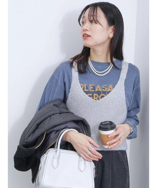 Samansa Mos2 blue(サマンサモスモスブルー)の「ラメニットビスチェ(ニット/セーター・レディース・グレー/ブラック/ベージュ・F)」の8枚目の写真