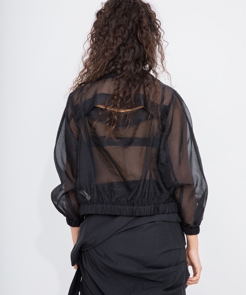 leinwande ラインヴァンド ShortSheerBlouson ブラック leinwande（ラインヴァンド）の「Short Sheer Blouson（ブルゾン