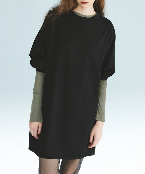 kiehtova（キエトヴァ）の「【kiehtova】BIG LONG TEE KTWR5　※（Tシャツ/カットソー・レディース・ブラック/ホワイト/グレー/グリーン・FREE）」の3枚目の写真