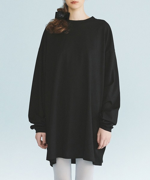 kiehtova（キエトヴァ）の「【kiehtova】BIG LONG TEE KTWR5　※（Tシャツ/カットソー・レディース・ブラック/ホワイト/グレー/グリーン・FREE）」の6枚目の写真