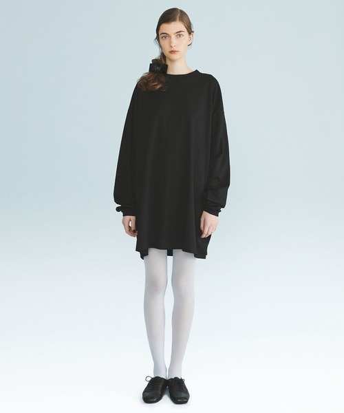 kiehtova（キエトヴァ）の「【kiehtova】BIG LONG TEE KTWR5　※（Tシャツ/カットソー・レディース・ブラック/ホワイト/グレー/グリーン・FREE）」の7枚目の写真