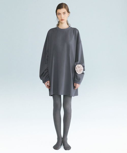 kiehtova（キエトヴァ）の「【kiehtova】BIG LONG TEE KTWR5　※（Tシャツ/カットソー・レディース・ブラック/ホワイト/グレー/グリーン・FREE）」の11枚目の写真