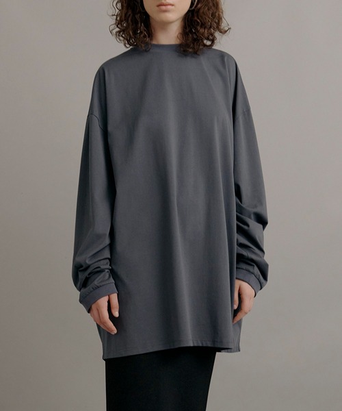 kiehtova（キエトヴァ）の「【kiehtova】BIG LONG TEE KTWR5　※（Tシャツ/カットソー・レディース・ブラック/ホワイト/グレー/グリーン・FREE）」の15枚目の写真