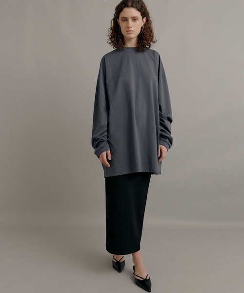 kiehtova（キエトヴァ）の「【kiehtova】BIG LONG TEE KTWR5　※（Tシャツ/カットソー・レディース・ブラック/ホワイト/グレー/グリーン・FREE）」の16枚目の写真