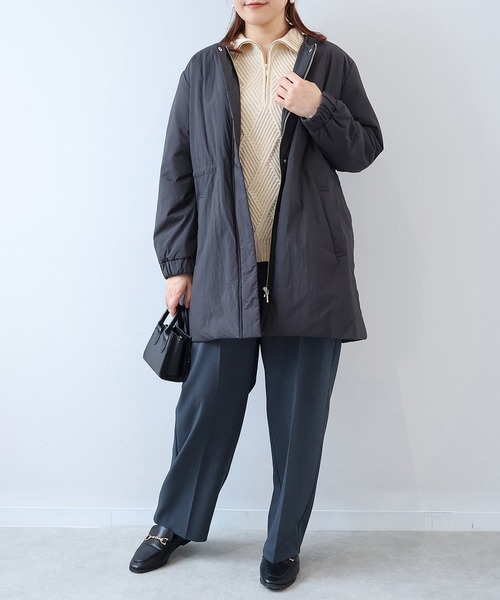 leswel（レスウェル）の「【L～5L 大きいサイズ】ウール調カルゼセンタープレスワイドパンツ（その他パンツ・レディース・ネイビー/グレー・L/LL/3L/4L/5L）」の5枚目の写真