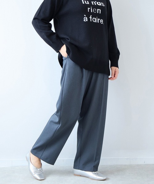 leswel（レスウェル）の「【L～5L 大きいサイズ】ウール調カルゼセンタープレスワイドパンツ（その他パンツ・レディース・ネイビー/グレー・L/LL/3L/4L/5L）」の7枚目の写真