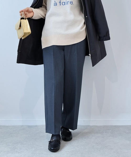 leswel（レスウェル）の「【L～5L 大きいサイズ】ウール調カルゼセンタープレスワイドパンツ（その他パンツ・レディース・ネイビー/グレー・L/LL/3L/4L/5L）」の9枚目の写真
