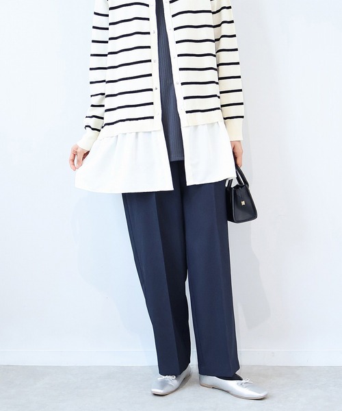 leswel（レスウェル）の「【L～5L 大きいサイズ】ウール調カルゼセンタープレスワイドパンツ（その他パンツ・レディース・ネイビー/グレー・L/LL/3L/4L/5L）」の13枚目の写真