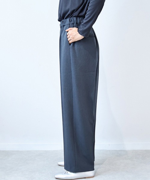 leswel（レスウェル）の「【L～5L 大きいサイズ】ウール調カルゼセンタープレスワイドパンツ（その他パンツ・レディース・ネイビー/グレー・L/LL/3L/4L/5L）」の15枚目の写真